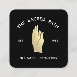 Gold Gyan Mudra Meditation Lehrer Square Business Quadratische Visitenkarte