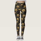 Gold Gym Wear Carnation Charm Gifts For Her Leggings (Vorderseite)