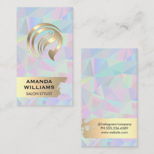 Gold-Hair-Logo   Iridescent Metallic Geometric Visitenkarte