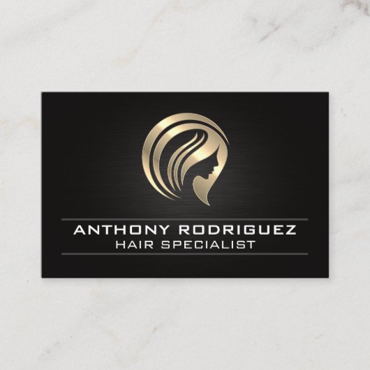 Gold Hair Metallic Logo Visitenkarte (Vorderseite)
