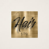 Gold Hair Stylist Business Card Schwarz und Brushe (Vorderseite)