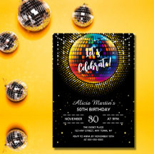 Gold Halftone Disco Ball Feiern zum Geburtstag