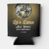 Gold Halftone Disco Ball Zum Geburtstag tanzen Dosenkühler (Vorderseite)
