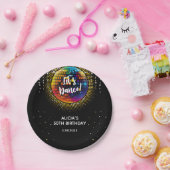 Gold Halftone Farbenfrohe Diskothek Ball Geburtsta Pappteller (Party)