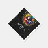 Gold Halftone Farbenfrohe Diskothek Ball Geburtsta Serviette (Ecke)