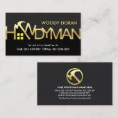 Gold Hammer Handyman Signage Visitenkarte (Vorne/Hinten)