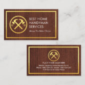 Gold Hammer On Timber Gold Borders Visitenkarte (Vorne/Hinten)