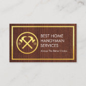 Gold Hammer On Timber Gold Borders Visitenkarte (Vorderseite)