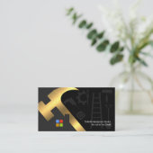 Gold Hammer Rooftop Handyman Tools Visitenkarte (Stehend Vorderseite)