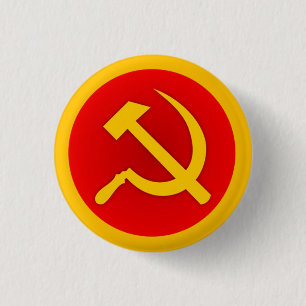 Gold Hammer und Sickle-Button mit Gold-Grenze Button