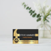 Gold Hammer Your Name Handle Visitenkarte (Stehend Vorderseite)