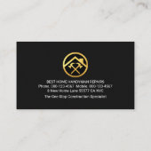 Gold Hammer Your Name Handle Visitenkarte (Rückseite)