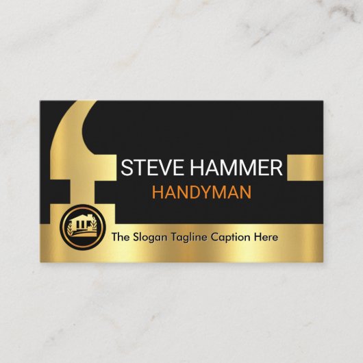 Gold Hammer Your Name Handle Visitenkarte (Vorderseite)