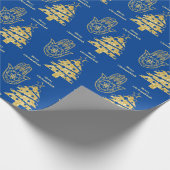 Gold Hamsa und Weihnachtsbaumwrapping Paper Geschenkpapier (Ecke)