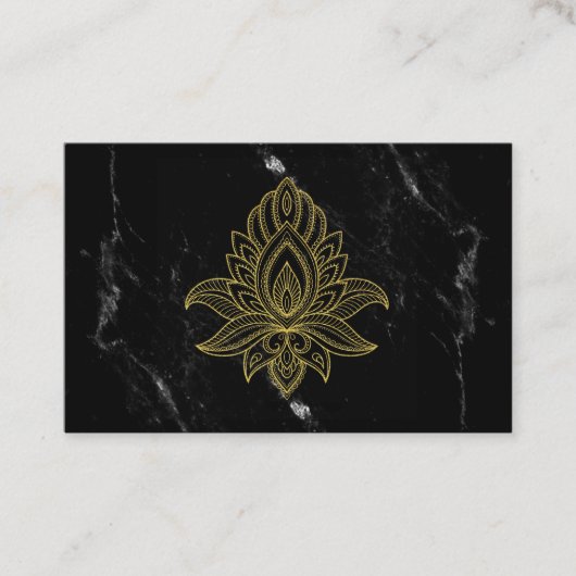 *~* Gold Hamsa Weißer schwarzer Marmor Abstrakt ge Visitenkarte (Vorderseite)