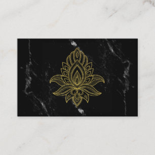 ~ Gold Hamsa White Black Abstrakt Marble Sacred Visitenkarte