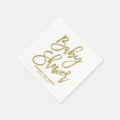 Gold Hand Letter Baby Shower Paper Napkins Serviette (Ecke)