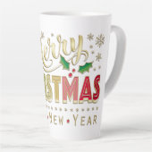 Gold Hand Letterskript Frohe Weihnachten Milchtasse (Rechte Ecke)