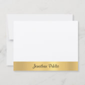 Gold Hand Script Modernes Template Stilvoll bescha Mitteilungskarte (Vorderseite)
