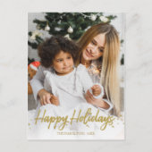 Gold handgeschriebene einzigartige Foto Happy Holi Postkarte (Vorderseite)