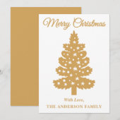 Gold handgeschriebene Script Weihnachtsbaum Feiertagskarte (Vorne/Hinten)