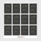 Gold handgezeichnet Mondskriptname Handmade by Aufkleber (Blatt)