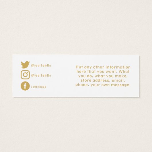 Gold Handmade by, Social Media Insert Card (Rückseite)
