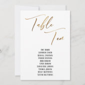 Gold Handschrift Tabelle 10 Sitzplakette (Rückseite)
