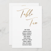 Gold Handschrift Table Two Seats Chart (Vorne/Hinten)