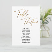 Gold Handschriftentisch Dreizehn Sitzplakette (Stehend Vorderseite)