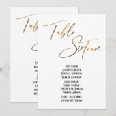 Gold Handschriftentisch Sechzehn Sitzplakette (Vorne/Hinten)