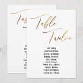 Gold Handschriftentisch Zwölf Sitzplakette (Vorne/Hinten)