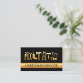 Gold Handwerker-Tools-Schicht Visitenkarte (Stehend Vorderseite)
