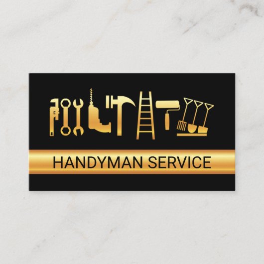 Gold Handwerker-Tools-Schicht Visitenkarte (Vorderseite)