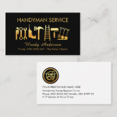 Gold Handwerker-Tools-Symbol Visitenkarte (Vorne/Hinten)
