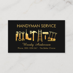 Gold Handwerker-Tools-Symbol Visitenkarte