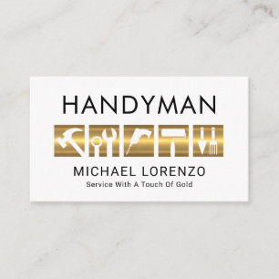 Gold Handwerker Werkzeug Symbol Visitenkarte