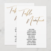 Gold Handwriting Table 19 Sitzplakette (Vorne/Hinten)