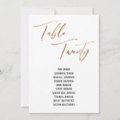 Gold Handwriting Table 20 Seats Chart (Rückseite)