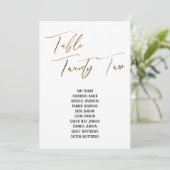 Gold Handwriting Table 22 Seats Chart (Stehend Vorderseite)