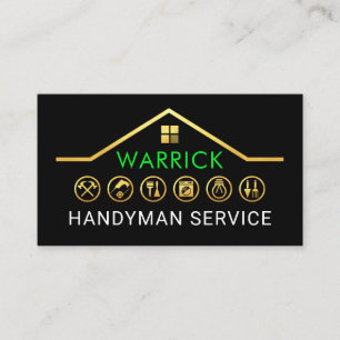 Gold Handyman Bauwerkzeuge Dach Visitenkarte