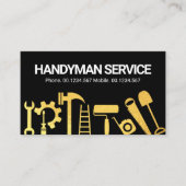 Gold Handyman Construction Tools Contractor Visitenkarte (Vorderseite)
