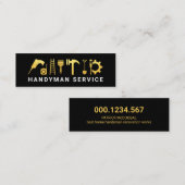 Gold Handyman Construction Tools Mini Visitenkarte (Vorne/Hinten)