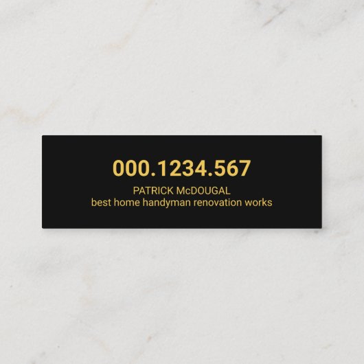 Gold Handyman Construction Tools Mini Visitenkarte (Rückseite)