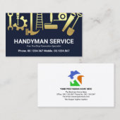 Gold Handyman Construction Tools Zuhause Renovatio Visitenkarte (Vorne/Hinten)