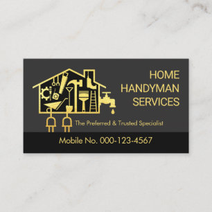 Gold Handyman Home Reparaturen Rahmen Visitenkarte