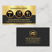 Gold Handyman Malwerkzeuge Visitenkarte (Vorne/Hinten)