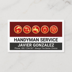 Gold Handyman Reparaturwerkzeug Schichten Visitenkarte