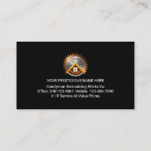 Gold Handyman Signage Border Frame Visitenkarte (Rückseite)