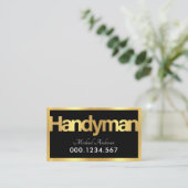 Gold Handyman Signage Frame Visitenkarte (Stehend Vorderseite)